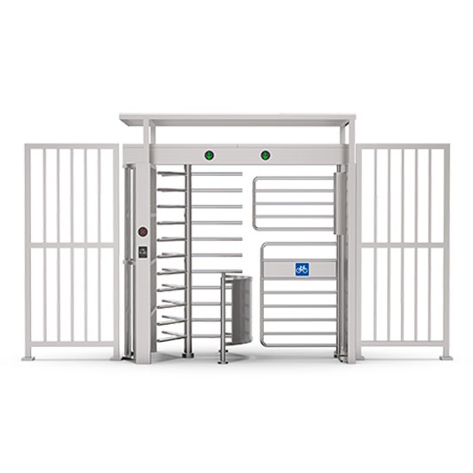 Qualica-RD-409-FS-torno-altura-completa-con-carril-peatones-y-puerta-bicicletas-con-barandillas